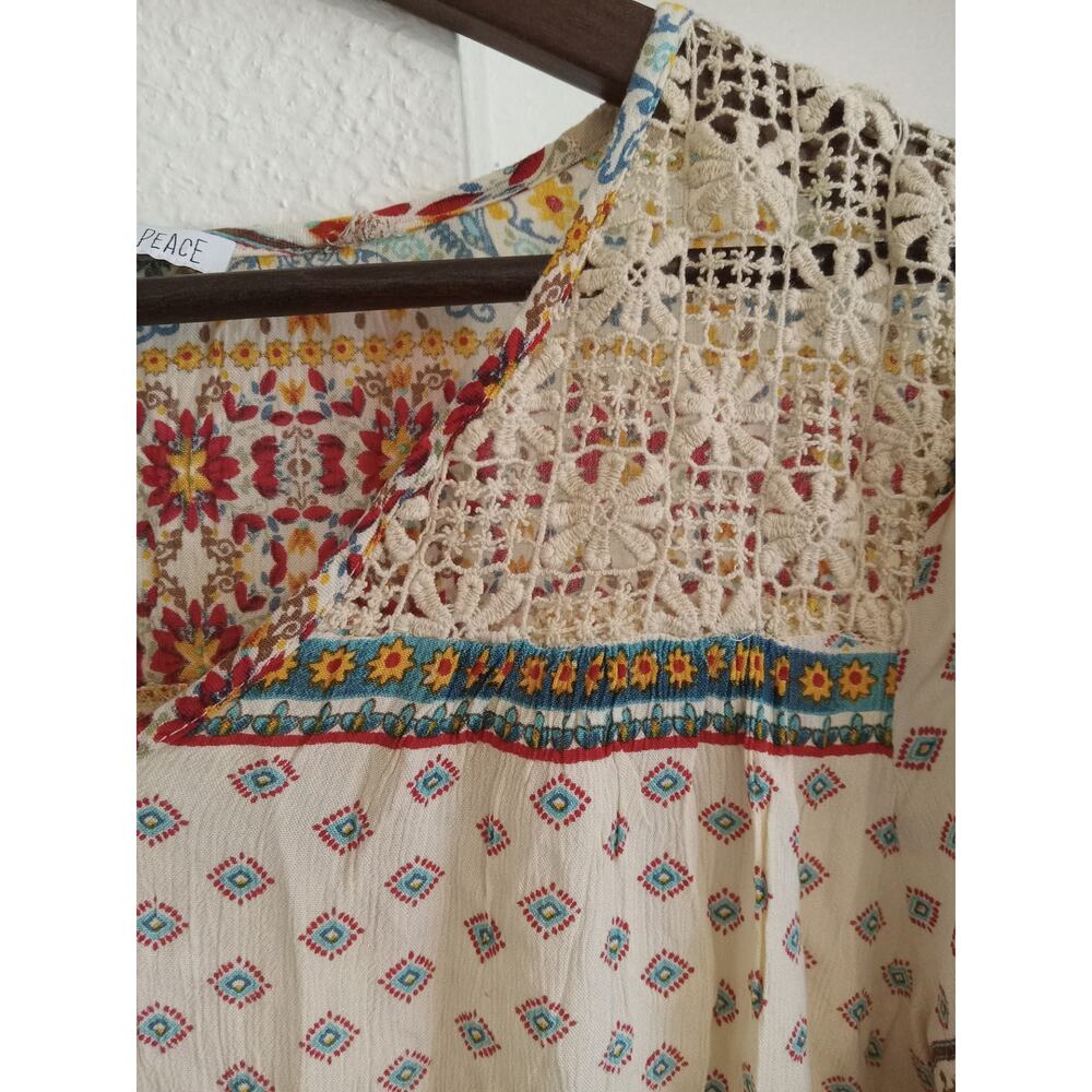 Patrons Of Peace V Neck Bohemian Blouse Size M - Picture 4 of 6